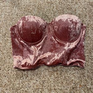 Pink Magenta Suede Corset